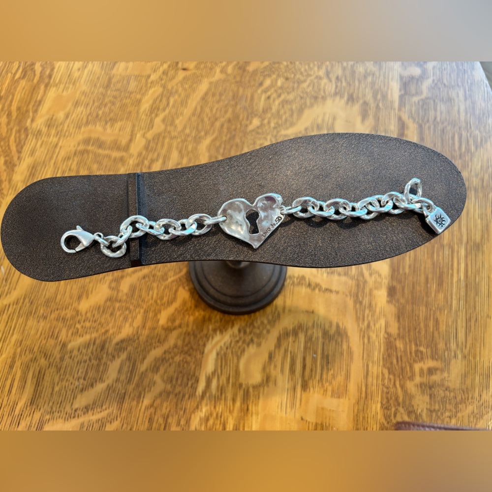 UNO de 50 Silver Heart Charm Bracelet
